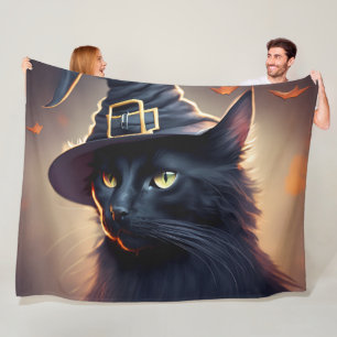 Cobertor De Velo Black Cat Halloween