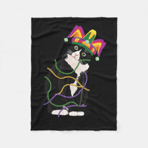 Cobertor De Velo Black Cat Meow Mardi Gras Mask Fleur De Lis Cat Lo