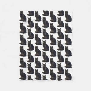 Cobertor De Velo Black Cat Staring Ominosamente Photo Cutout White