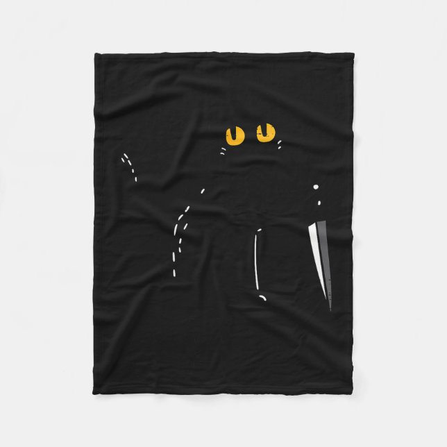 Cobertor De Velo Black Cat What Knife Funny Murderous Halloween Pet (Frente)