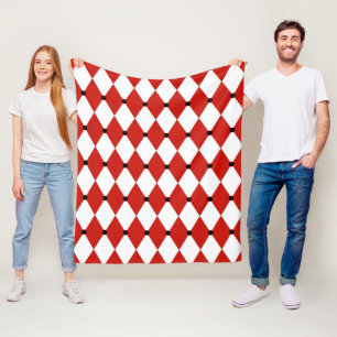 Cobertor De Velo Black Dot Red and White Harlequin