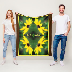 Cobertor De Velo Black Eyed Susan Daisy Abstrato Personalizado
