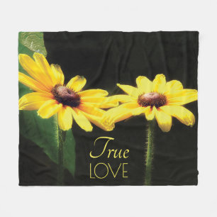 Cobertor De Velo Black Eyed Susan Floral True Love Phrase
