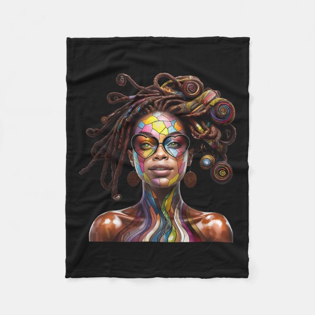 Cobertor De Velo Black History Mês de Arte Preta de Cabelo (Frente)