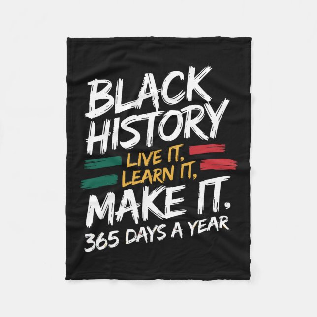 Cobertor De Velo Black History Month 2025 Live It Learning It Make  (Frente)