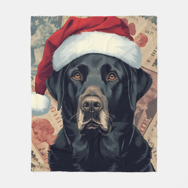 Cobertor De Velo Black lab christmas blanket (Frente)