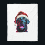 Cobertor De Velo Black Lab Christmas Magic_ Labrador no Santa Hat<br><div class="desc">Black Lab Christmas Magic_ Labrador no Santa Hat</div>