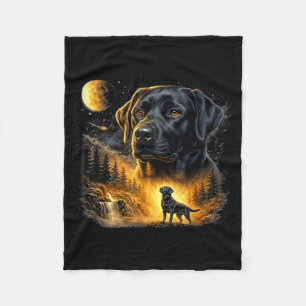 Cobertor De Velo Black lab labrador uivando para a lua cachorro vin