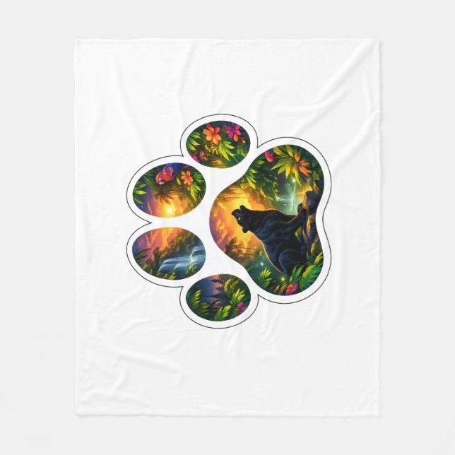 Cobertor De Velo Black Panther Jungle Paw Design (Frente)