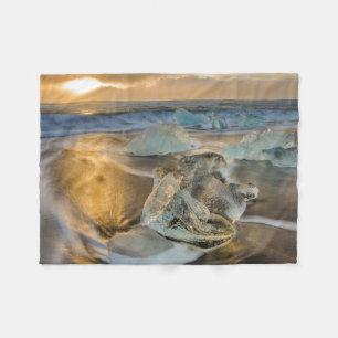 Cobertor De Velo Black Sand Beach   Jokulsarlon Sul da Islândia