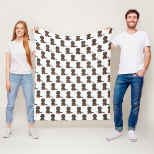 Cobertor De Velo Black & Tan Cavalier King Charles Spaniel Pattern
