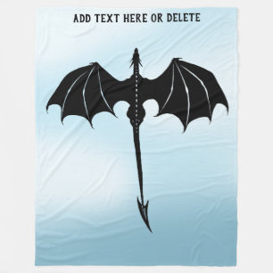 Cobertor De Velo Black Tribal Dragon Fantasy Blue Sky