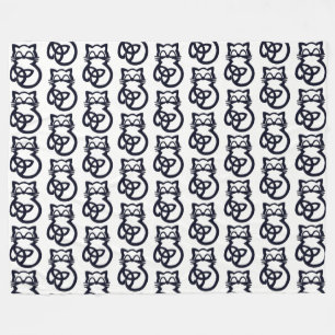 Cobertor De Velo Black Trinity Knot Celtic Cat Fleece