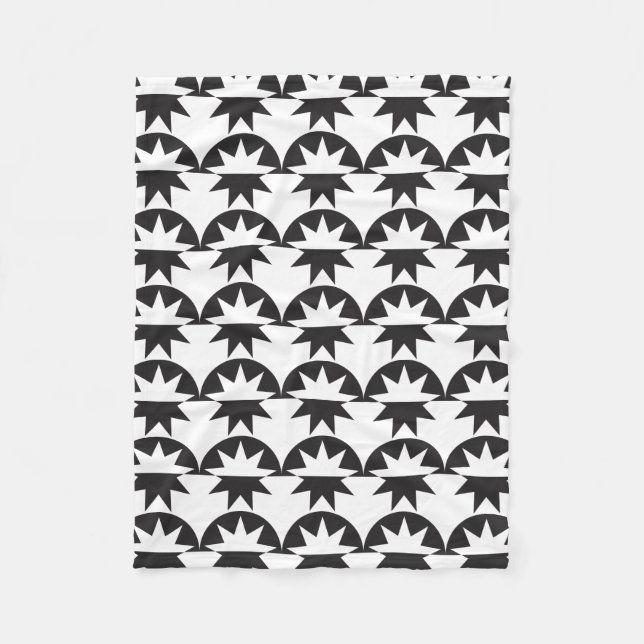 Cobertor De Velo Black White Deco Star Sunburst (Frente)
