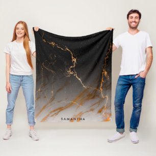 Cobertor De Velo Black & White Marble