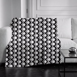 Cobertor De Velo Black White Modern Geometric Pattern 