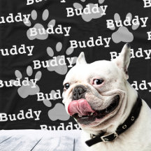 Black White Paw imprime o nome personalizado do cã