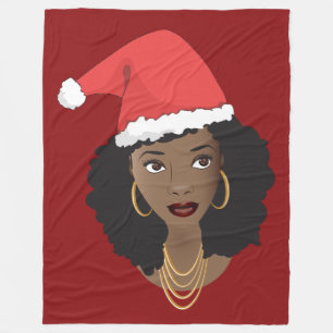 Cobertor De Velo Black Women, Red Santa Hat, Natal, Red