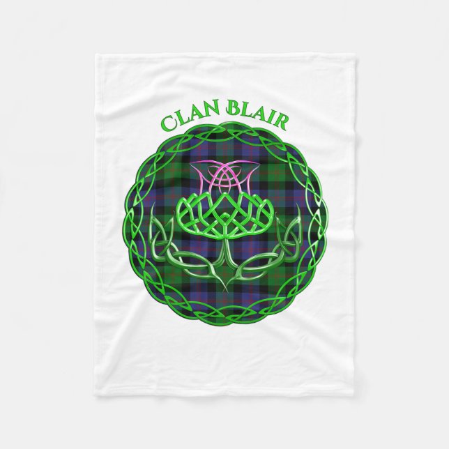 Cobertor De Velo Blair Scottish Tartan Celtic Thistle (Frente)