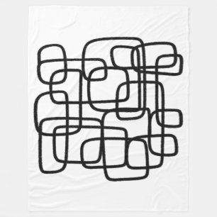 Cobertor De Velo Blanket branco preto de linha de Abstrato temporár