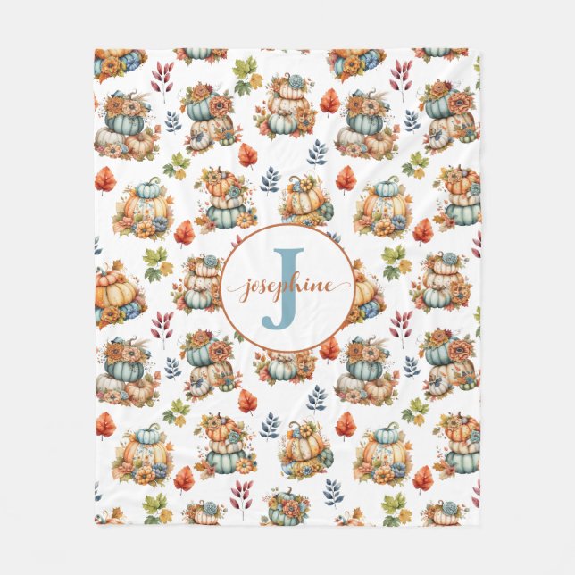 Cobertor De Velo Blanket Chic Fleece do País de Pumpkins Personaliz (Frente)