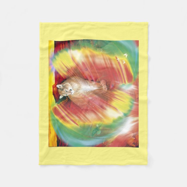 Cobertor De Velo Blanket Cougar Mountain Lion Home Decore (Frente)