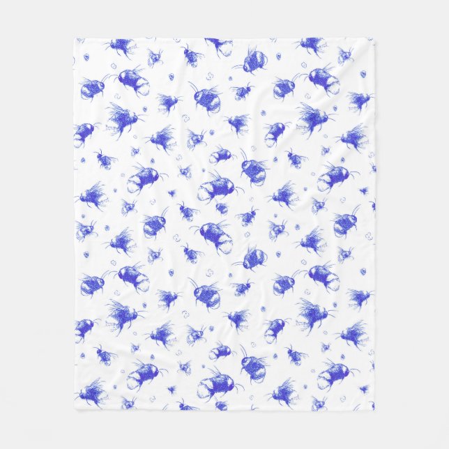 Cobertor De Velo Blanket de abelha-branca | Cozy Birthday Presente  (Frente)