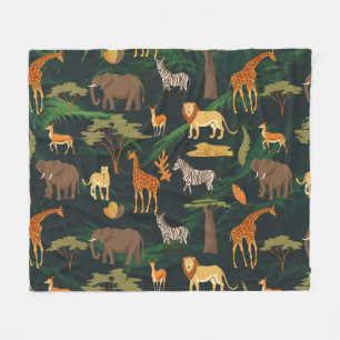 Cobertor De Velo Blanket de bordo de animais selvagens tropicais ex