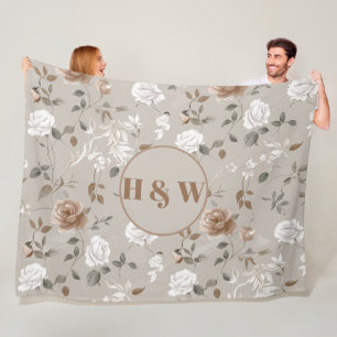 Cobertor De Velo Blanket de bordo do padrão de Rosa e Vinha Elegant