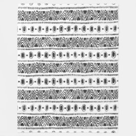 Cobertor De Velo Blanket de bordo étnico do Boho - Preto e Branco