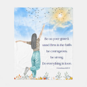 Cobertor De Velo Blanket de bordo verso da Bíblia motivacional