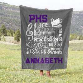 Cobertor De Velo Blanket de estádio de Banda escolar de 50"x60"