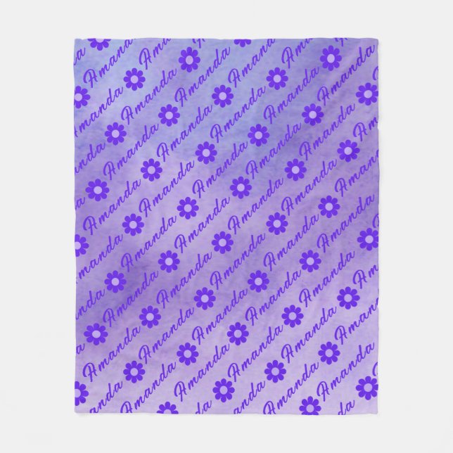 Cobertor De Velo Blanket de Folha Roxo Personalizado GIrls (Frente)