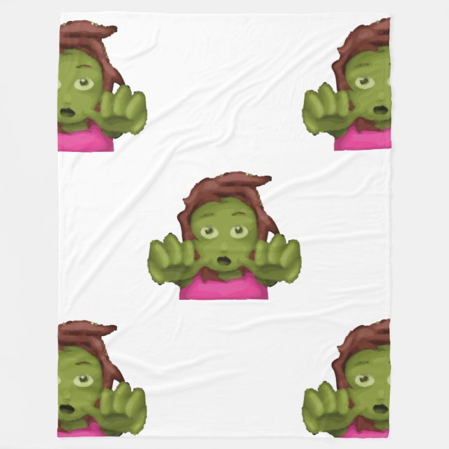 Cobertor De Velo blanket de mulher zombie emoji (Frente)