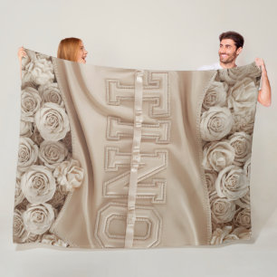 Cobertor De Velo Blanket de Rosa bordado TINO