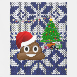 Cobertor De Velo blanket emoji de cocô de suéter de Natal feio