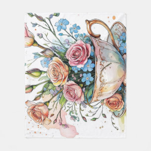 Cobertor De Velo Blanket floral Elegante