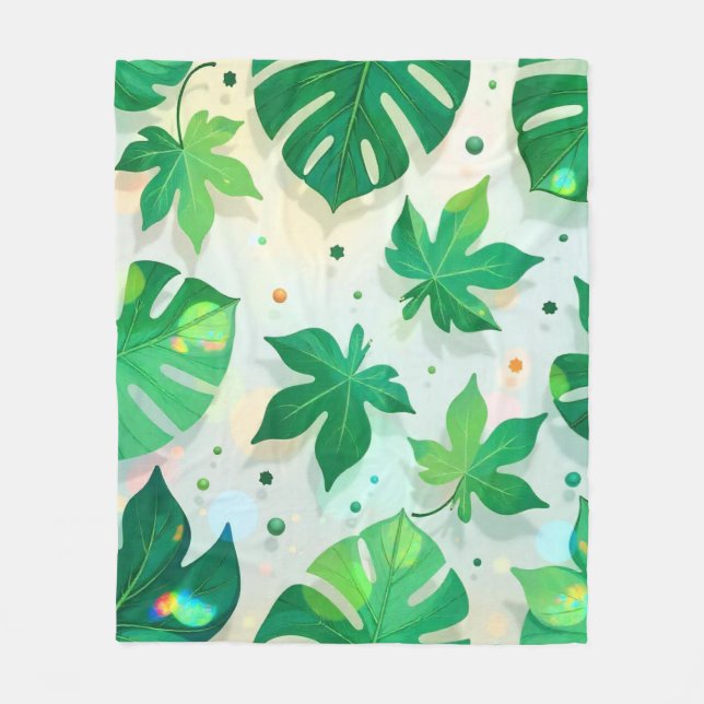 Cobertor De Velo Blanket Hojas al Alba (Frente)