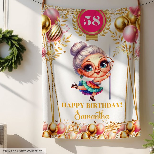 Cobertor De Velo Blanket Humor para Nome Personalizado da Avó (Humor Blanket for Grandma Custom Name)