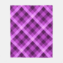 Cobertor De Velo Blanket médio de velo e Xadrez roxa Elegante