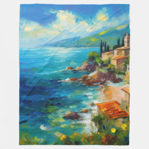 Cobertor De Velo Blanket Mediterranean Beach Coastal Italy Art