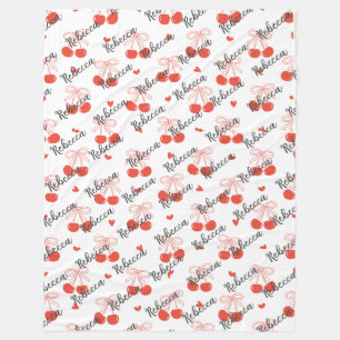 Cobertor De Velo Blanket Personalizado Com Cerejas