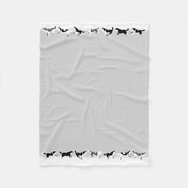 Cobertor De Velo Blanket rouco Siberian Hussein Dog Fleece Blankets (Frente)