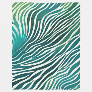 Cobertor De Velo Blanket Teal Green Zebra Stripe Impressão Animal
