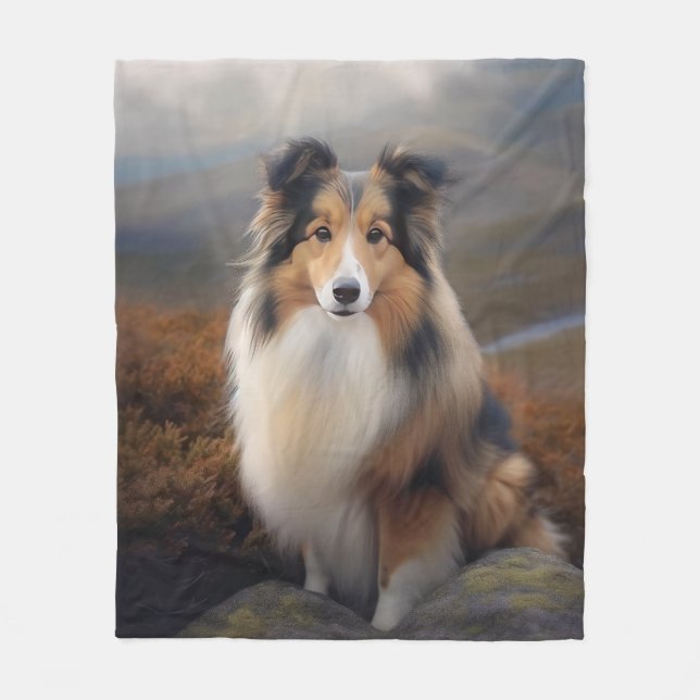 Cobertor De Velo Blaze Face Sheltie (Frente)