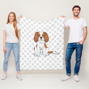 Cobertor De Velo Blenheim Cavalier King Charles Spaniel & Paws