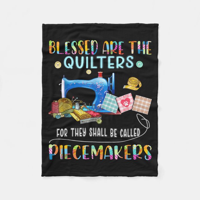 Cobertor De Velo Blessed Are The Quilters Funny Sewing Quote Gift  (Frente)