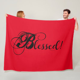 Cobertor De Velo Blessed! Fleece Blanket (Red)