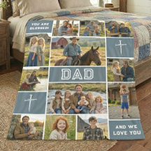 Blessed Loved Dad 12 Photo Collage Custom Text