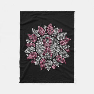 Cobertor De Velo Bling Sunflower Pink Friso Awarenes para Canceres